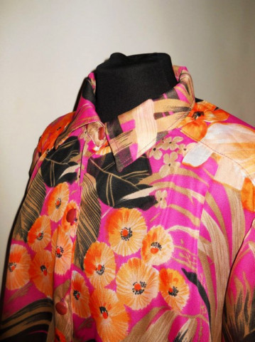 Camasa vintage din voal print floral anii '60