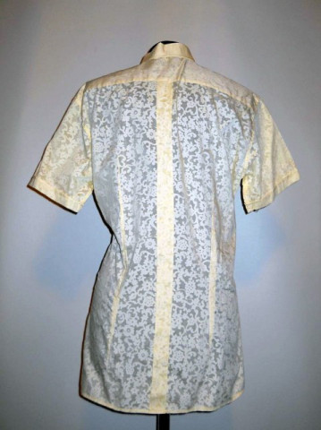 Camasa vintage model floral cu jocuri de transparente anii '60