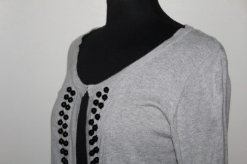 Cardigan broderie margele negre repro anii '50
