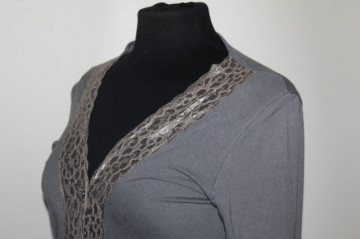 Cardigan gri Naf Naf – vintage anii ’90, casual chic - Img 4
