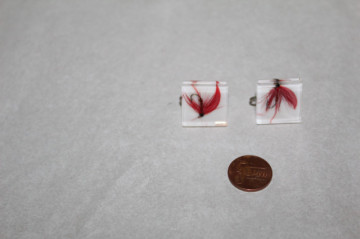 Cercei lucite transparent libelulă anii 40 - 50