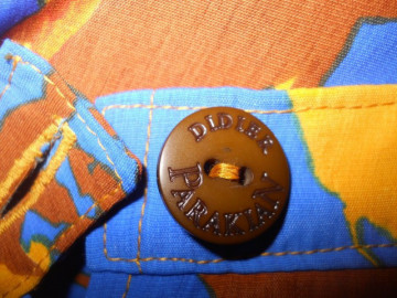 Deux pieces flori galbene pe fond albastru "Didier Parakian" anii '90