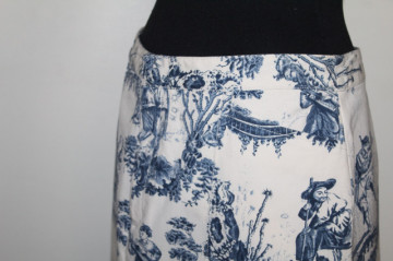 Fustă vintage din Toile de Jouy – retro anii ’80‑’90 - Img 4