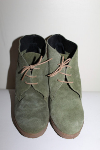 Ghete din piele întoarsă verde mentă – vintage B.D.A. - Img 3