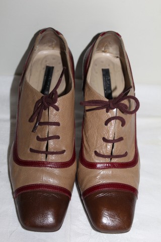 Ghetuțe stil pin‑up bicolor – piele naturală moale, vintage chic - Img 3