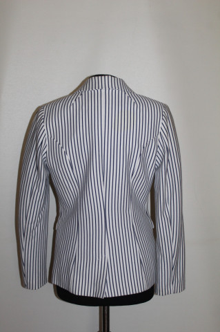 Jachetă stil nautic repro anii ’70 – dungi bleumarin pe fond alb - Img 3