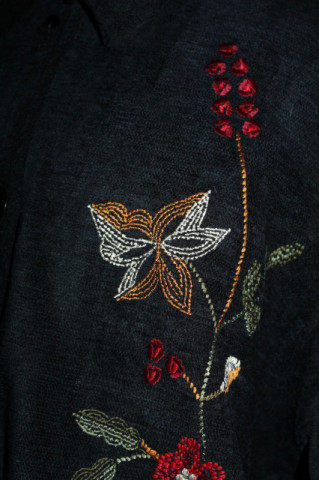 Jacheta vintage din plus cu flori aplicate anii '70 - '80