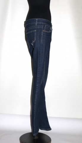 Jeans New Kobo din denim albastru închis – model skinny, talie joasă - Img 2