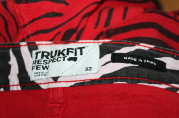 Jeans roșii Trukfit Respect Few – denim zebra print, retro - Img 7