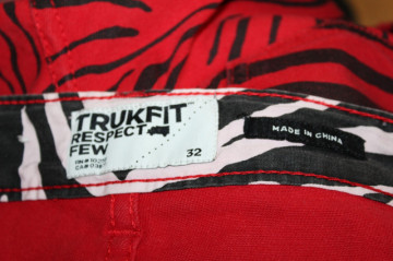 Jeans roșii Trukfit Respect Few zebra print