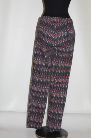 Pantaloni print geometric bleumarin și vișiniu – retro repro anii ’60 - Img 5