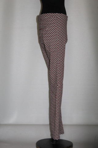 Pantaloni print geometric vișiniu – retro repro anii ’60 - Img 2