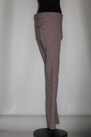 Pantaloni print geometric vișiniu repro anii 60