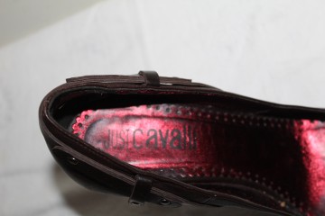 Pantofi maro Just Cavalli – piele naturală cu cataramă logo, vintage designer - Img 8