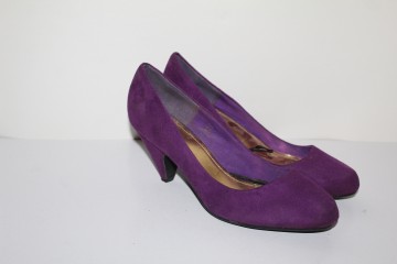 Pantofi violet toc conic repro anii 80 - Img 3