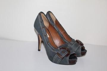 Peep toe albastru petrol - Img 1