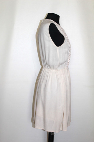 Rochie bej din pânză topită Nisan – stil retro fresh - Img 2