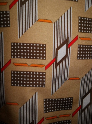 Rochie bej print geometric anii '60