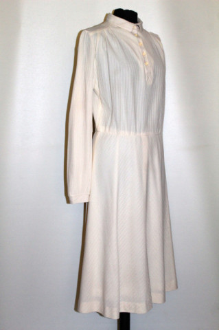 Rochie crem cu aspect reiat – vintage anii ’70 - Img 5