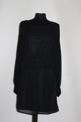 Rochie de ocazie neagră Kaffe – chiffon, croială fluidă și detalii elegante - Img 3