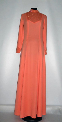 Rochie de seara vintage portocaliu piersica anii '60