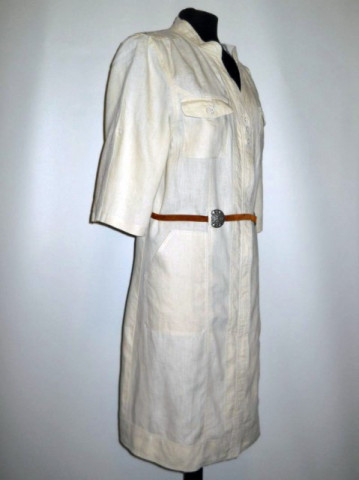 Rochie din in crem repro anii '70 - Img 5