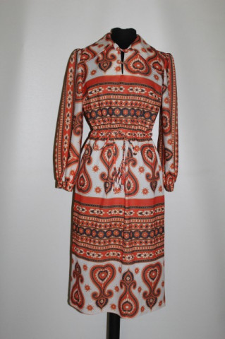 Rochie paisley portocaliu anii '70