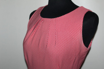 Rochie pied de poule roșu și alb – repro anii ’60 - Img 5