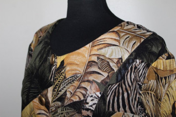 Rochie print papagali anii 80