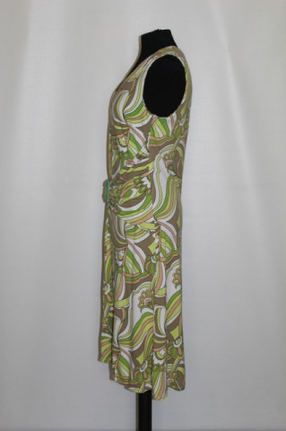 Rochie print psihedelic verde repro anii '60