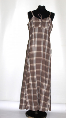 Rochie retro din carouri maro‑cafea Jacqueline de Young – anii ’90