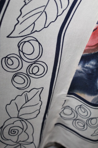 Rochie retro din viscose cu print floral roz și albastru – anii ’90 - Img 7