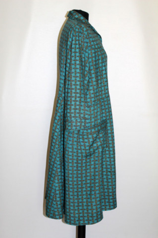 Rochie verde print geometric vintage anii '50