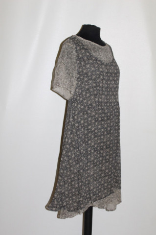 Rochie Vero Moda retro anii ’90 – gri cu print geometric & floral - Img 4