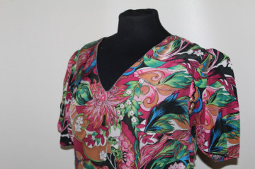Rochie vintage anii ’60 cu print crizanteme  - Img 5