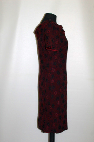 Rochie vintage de ocazie din brocart vișiniu – anii ’60 - Img 2