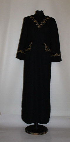 Rochie vintage de seară Rosie Fashion neagră cu fir auriu – anii ’60