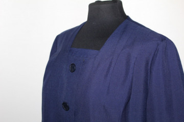 Rochie vintage din stofa bleumarin anii '50