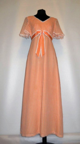 Rochie vintage maxi patratele portocalii anii '60