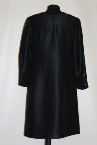 Rochie vintage neagră din crepe anii 60
