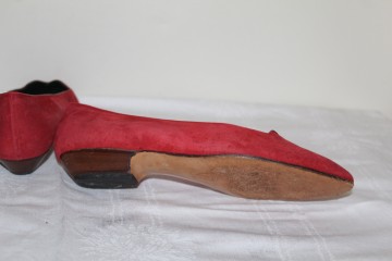 Balerini roșii Gucci anii ’80 – piele întoarsă vintage, design italian - Img 6