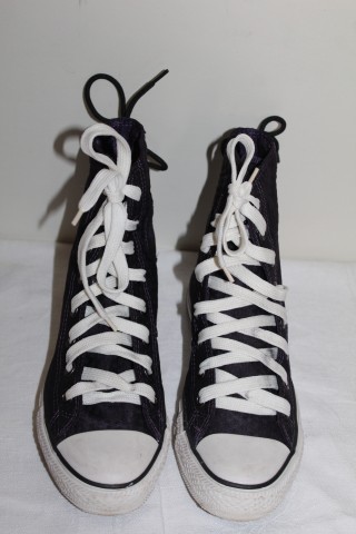 Bascheți Converse violet cu steluțe – sneakers vintage sport retro - Img 3