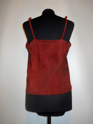 Bluza piele intoarsa visinie anii '70