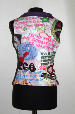 Bluza/vestă Missing Johnny – vintage multicolor grafic, vară - Img 3