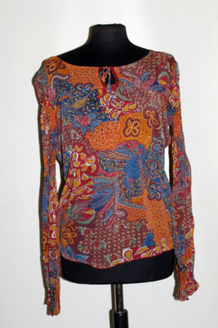 Bluză vintage cu print paisley multicolor – retro anii ’90
