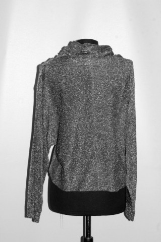 Bluză vintage din lurex argintiu – vibrație disco retro anii ’80 - Img 3