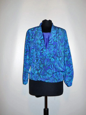 Bluza vintage violet cu turcoaz anii '70