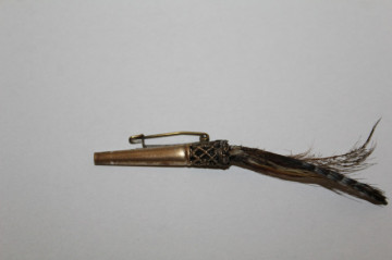 Broșă antique cu pene de fazan – edwardian cca. 1900 - Img 4