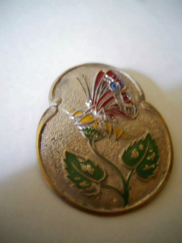 Brosa antique guilloche perioada edwardiana cca. 1910