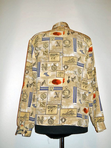 Camasa retro print litere si frunze anii '80 - Img 2